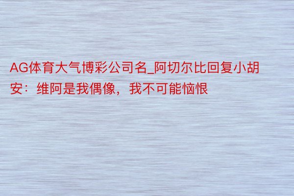 AG体育大气博彩公司名_阿切尔比回复小胡安：维阿是我偶像，我不可能恼恨