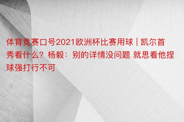 体育竞赛口号2021欧洲杯比赛用球 | 凯尔首秀看什么？杨毅：别的详情没问题 就思看他捏球强打行不可